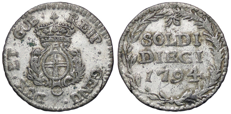 ZECCHE ITALIANE - GENOVA - Dogi Biennali (terza fase, 1637-1797) - 10 Soldi 1794...