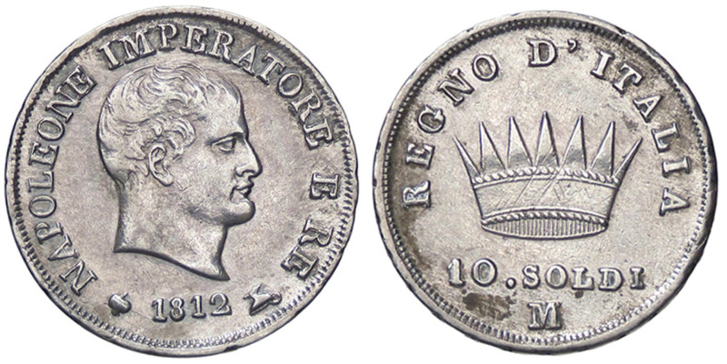 ZECCHE ITALIANE - MILANO - Napoleone I, Re d'Italia (1805-1814) - 10 Soldi 1812 ...