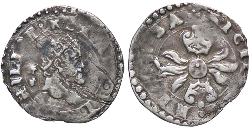 ZECCHE ITALIANE - NAPOLI - Filippo II (1554-1598) - Mezzo carlino P.R. 44; MIR 1...