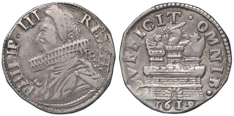 ZECCHE ITALIANE - NAPOLI - Filippo III (1598-1621) - 15 Grana 1619 P.R. 15; MIR ...