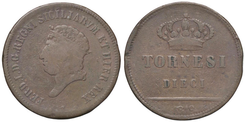 ZECCHE ITALIANE - NAPOLI - Ferdinando I di Borbone (1816-1825) - 10 Tornesi 1819...