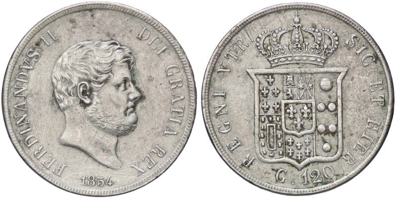 ZECCHE ITALIANE - NAPOLI - Ferdinando II di Borbone (1830-1859) - Piastra 1854 P...