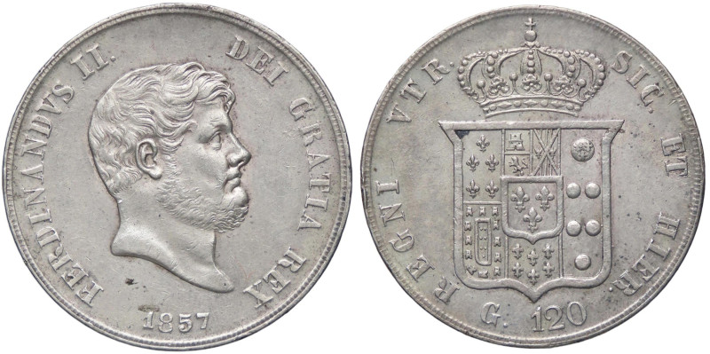 ZECCHE ITALIANE - NAPOLI - Ferdinando II di Borbone (1830-1859) - Piastra 1857 P...