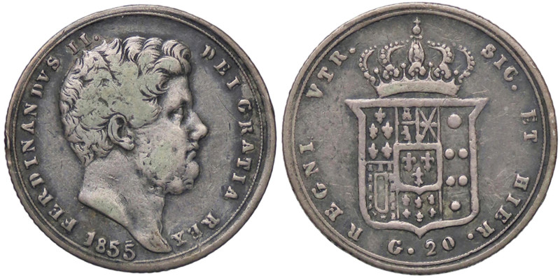 ZECCHE ITALIANE - NAPOLI - Ferdinando II di Borbone (1830-1859) - 20 Grana 1855 ...