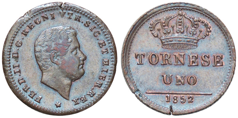 ZECCHE ITALIANE - NAPOLI - Ferdinando II di Borbone (1830-1859) - Tornese 1852 P...