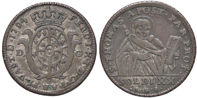 ZECCHE ITALIANE - PARMA - Ferdinando di Borbone (1765-1802) - 20 Soldi 1794 CNI ...