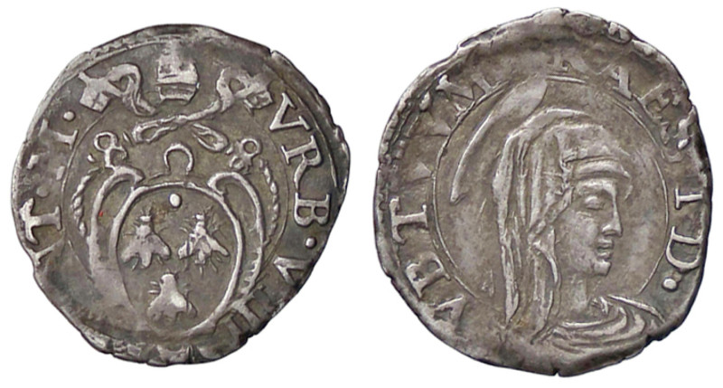 ZECCHE ITALIANE - ROMA - Urbano VIII (1623-1644) - Mezzo grosso R (AG g. 0,76)
...