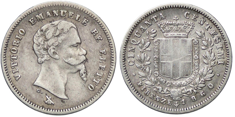 SAVOIA - Vittorio Emanuele II Re eletto (1859-1861) - 50 Centesimi 1860 F Pag. 4...