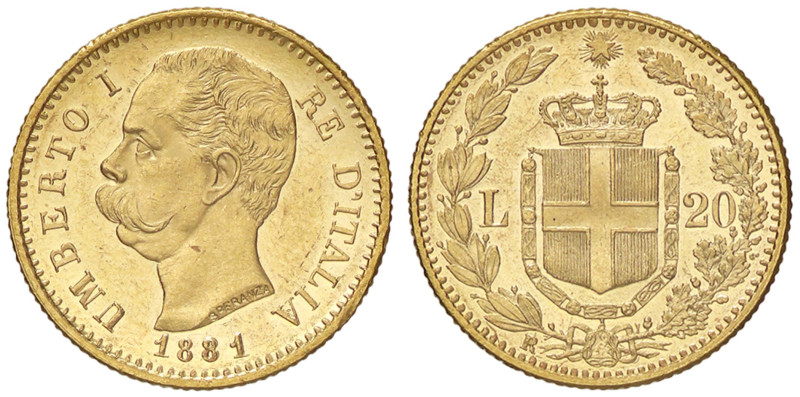 SAVOIA - Umberto I (1878-1900) - 20 Lire 1881 Pag. 577; Mont. 14 AU

Status: S...