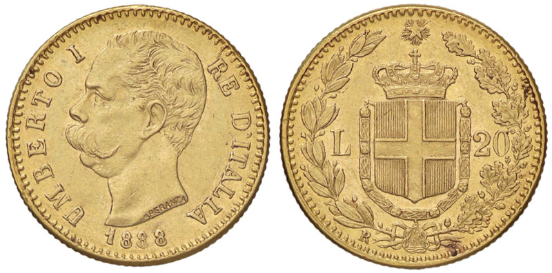 SAVOIA - Umberto I (1878-1900) - 20 Lire 1888 Pag. 583; Mont. 23 AU

Status: B...