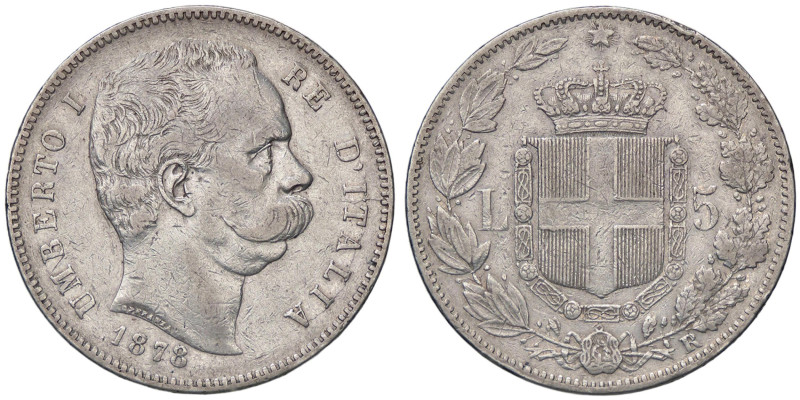 SAVOIA - Umberto I (1878-1900) - 5 Lire 1878 Pag. 589; Mont. 32 RR AG

Status:...