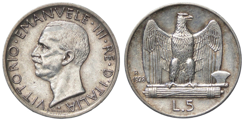 SAVOIA - Vittorio Emanuele III (1900-1943) - 5 Lire 1928 * Aquiletta Pag. 711; M...