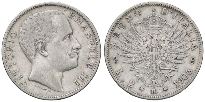 SAVOIA - Vittorio Emanuele III (1900-1943) - 2 Lire 1906 Aquila Pag. 730; Mont. ...