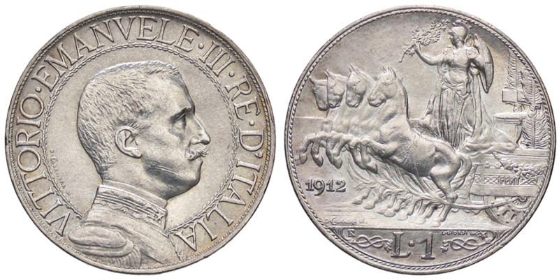 SAVOIA - Vittorio Emanuele III (1900-1943) - Lira 1912 Quadriga lenta Pag. 771; ...