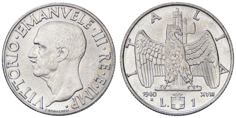 SAVOIA - Vittorio Emanuele III (1900-1943) - Lira 1940 XVIII Impero Pag. 794a; M...