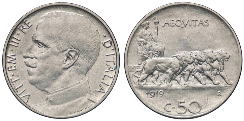 SAVOIA - Vittorio Emanuele III (1900-1943) - 50 Centesimi 1919 L Pag. 798; Mont....