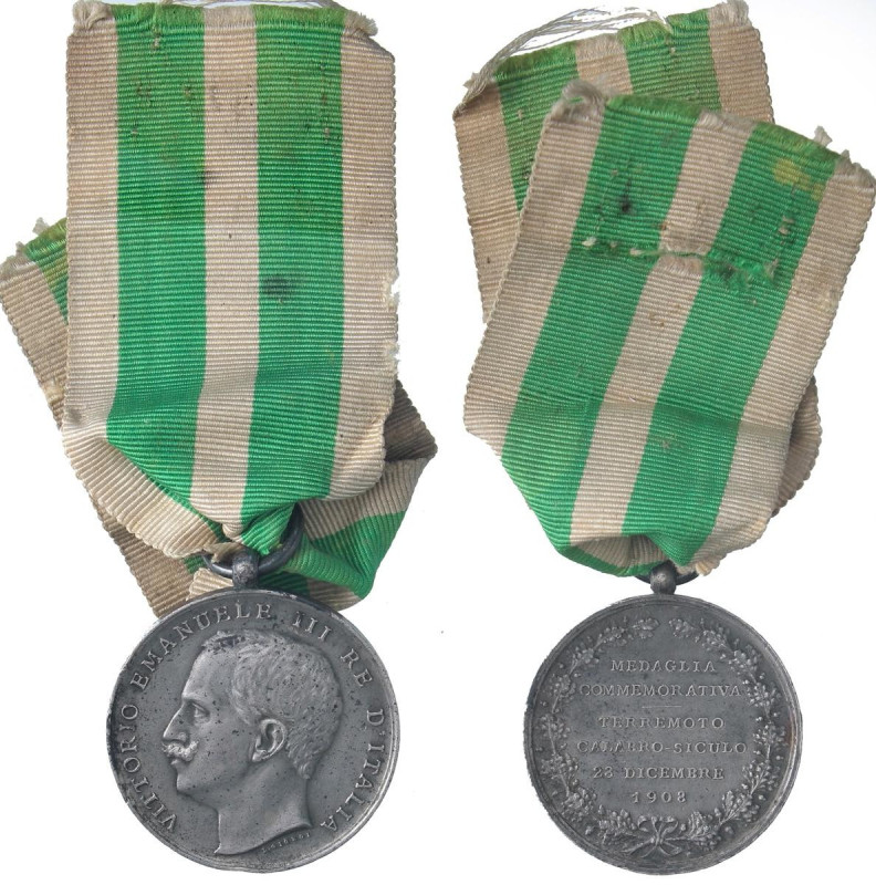 MEDAGLIE - SAVOIA - Vittorio Emanuele III (1900-1943) - Medaglia 1908 - Terremot...