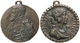 MEDAGLIE - PERSONAGGI - Filippo II di Spagna (1527-1598) - Medaglia Polisenna Grimaldi  RR AE  Opus: Pompeo Leoni Ø 60