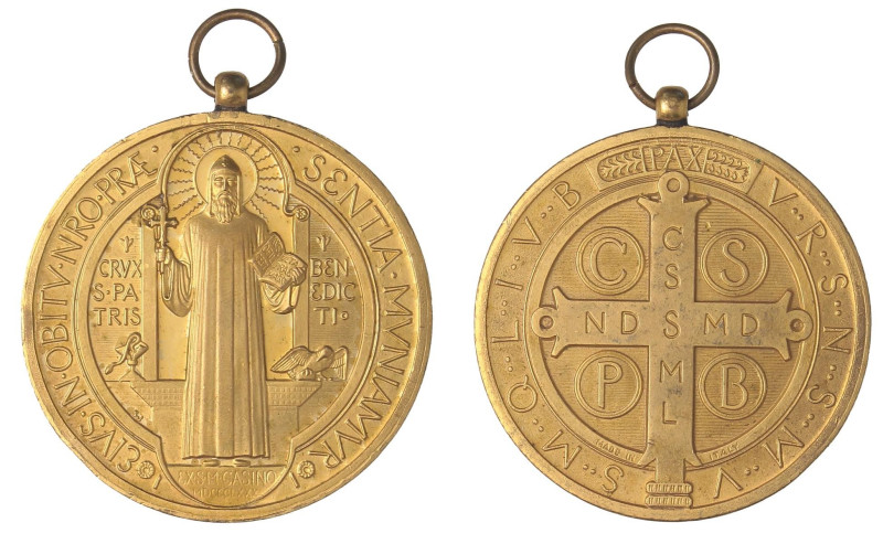 MEDAGLIE - PERSONAGGI - San Benedetto da Norcia (480-547) - Medaglia 1880 - Anni...