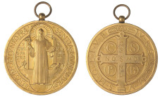 MEDAGLIE - PERSONAGGI - San Benedetto da Norcia (480-547) - Medaglia 1880 - Anniversario della nascita   MD  Ø 47 Colpetti