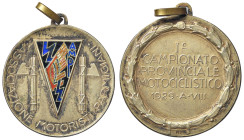 MEDAGLIE - FASCISTE  - Medaglia 1929 A. VIII - Associazione Motoristi Parmigiani   AG dorato  Ø 28