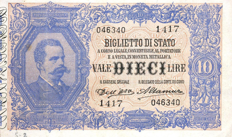 CARTAMONETA - BIGLIETTI DI STATO - Vittorio Emanuele III (1900-1943) - 10 Lire 2...