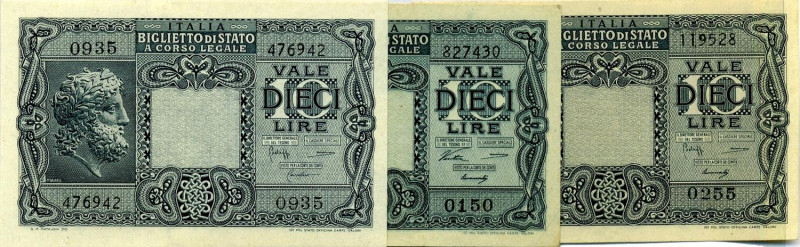 CARTAMONETA - BIGLIETTI DI STATO - Luogotenenza (1944-1946) - 10 Lire Tre decret...