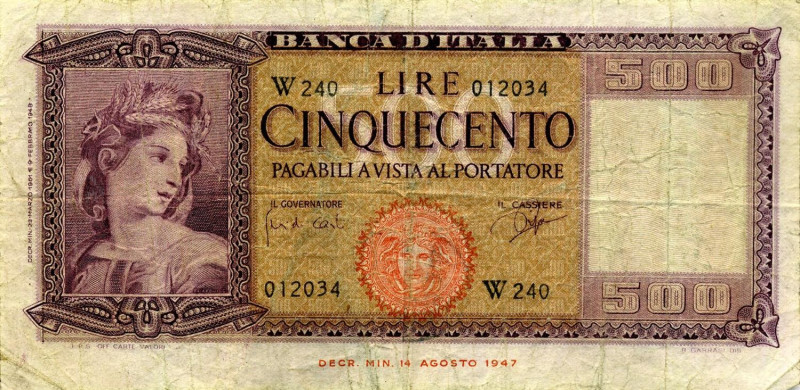 CARTAMONETA - BANCA d'ITALIA - Repubblica Italiana (monetazione in lire) (1946-2...