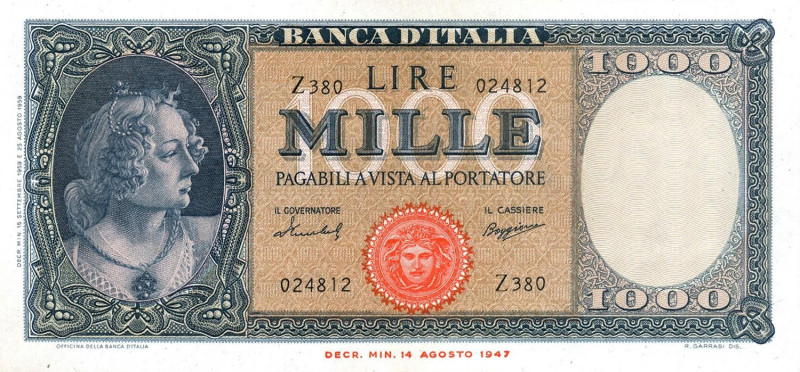 CARTAMONETA - BANCA d'ITALIA - Repubblica Italiana (monetazione in lire) (1946-2...