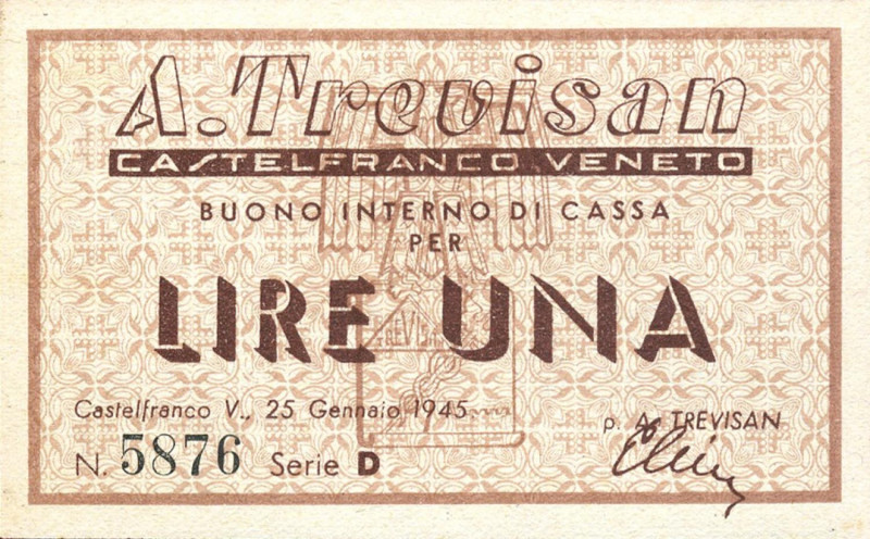 CARTAMONETA - MONETAZIONE D'EMERGENZA - Buoni Aziendali RSI - Lira 25/01/1945 R ...