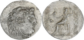Macédoine, au nom d'Alexandre III le Grand - Tetradrachme (Mesembria) frappe posthume
R/ MA dans le champ à gauche et KO sous le trône.

Argent - 16,6...