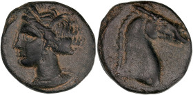 Zeugitane, Carthage - Shekel (Sardaigne)

Cuivre - 4,80 grs - 18 mm
TTB+

Très bel exemplaire pour ce type.