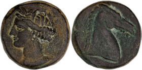 Zeugitane, Carthage - Shekel (Sardaigne)

Cuivre - 6,93 grs - 19 mm
SUP

Très bel exemplaire pour ce type.