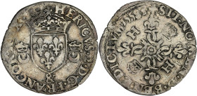 Henri II - Douzain aux croissants 1558 & (Aix-en-Provence)

Billon - 2,43 grs - 25 mm
Gad.357 (R5)
TTB

Très rare (R5 dans le Gadoury de S. Sombart) !...