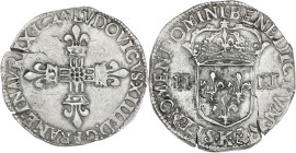 Louis XIV - 1/4 écu à la croix de face, 1644 K (Bordeaux)

Argent - 9,52 grs - 30 mm
G.136
TTB

Exemplaire agréable.