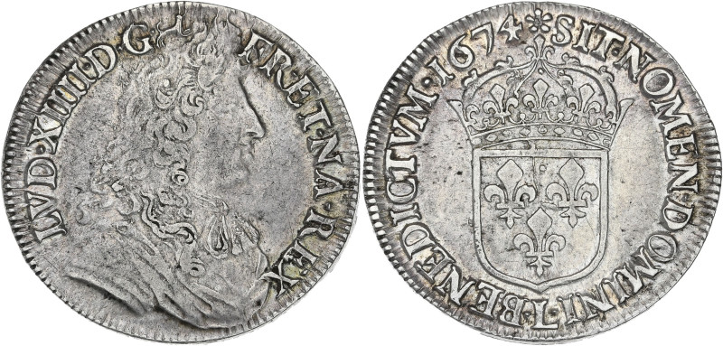 Louis XIV - 1/2 écu à la cravate 1674 L (Bayonne)

Argent - 13,62 grs - 32 mm
G....