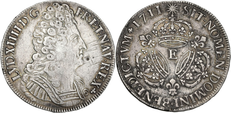 Louis XIV - Ecu aux 3 couronnes 1711 E (Tours)

Argent - 30,05 grs - 41 mm
G.229...