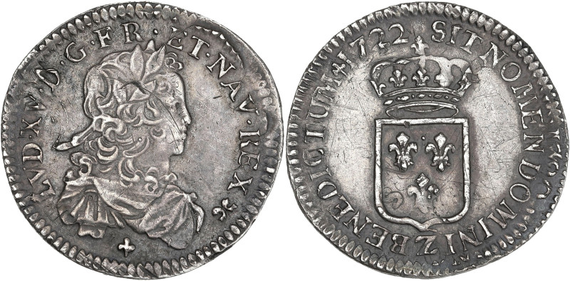 Louis XV - 1/6 écu de France 1722 Z (Grenoble)
Flan réformé.

Argent - 4,01 grs ...