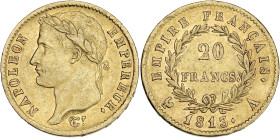 Napoléon Empereur tête laurée - 20 francs 1813 A (Paris)

Or - 6,42 grs - 21 mm
F.516-30 / G.1025
TTB