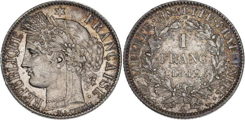 Cérès - 1 franc 1849 A (Paris)

Argent - 4,95 grs - 23 mm
F.211-1 / G.457
SUP à ...