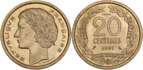 Concours de Robert - ESSAI 20 centimes 1961
Avec le mot ESSAI.

Bronze-aluminium - 4,00 grs - 23,5 mm
GEM.55.12
SPL
