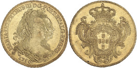 Brésil, Marie Ire et Pierre III - 6400 Reis 1780 R (Rio de Janeiro)

Or - 14,40 grs - 32 mm
KM18-199.2
SUP

Superbe exemplaire !