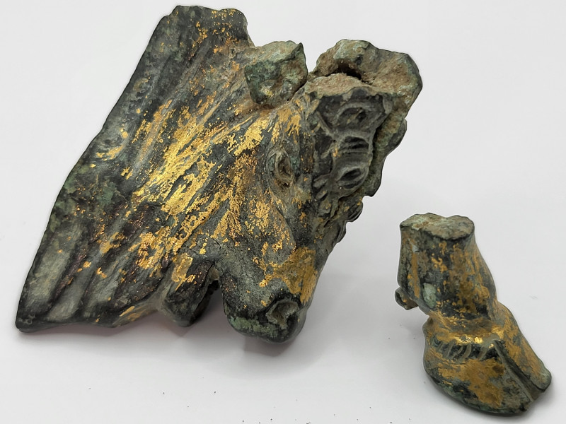 Greek Bull Figurine Fragments Circa 2nd Century BC
A bronze -gilded fragments f...