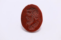 Roman  Intaglio Gem with Philosopher or Emperor of Severus Dynasty   3rd  Century  AD