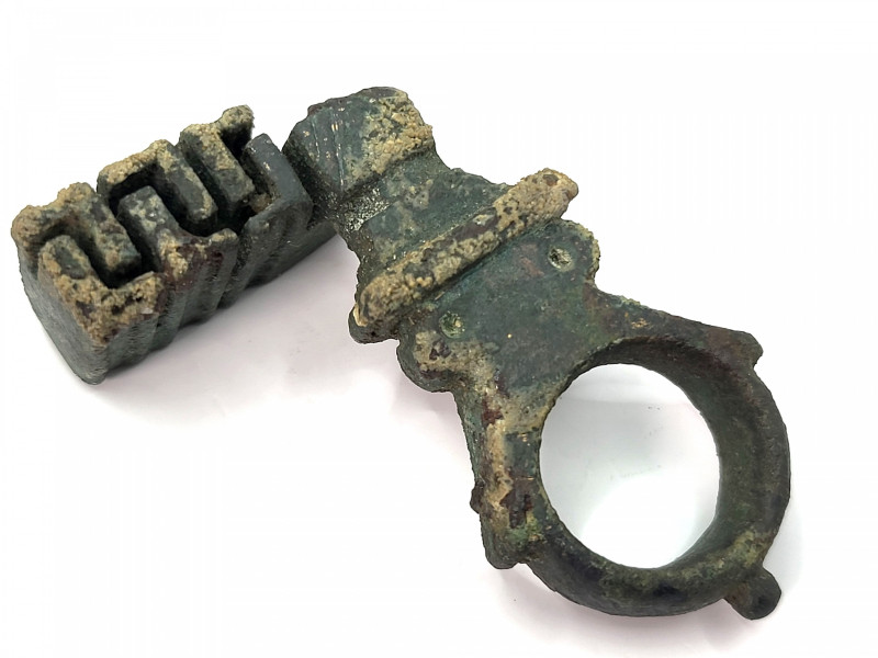 Large Roman Latch Key  2nd, 3rd Century AD
A large bronze key with pentagonal b...