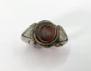 Roman Silver Ring with Moon and Star  
3rd Century AD
