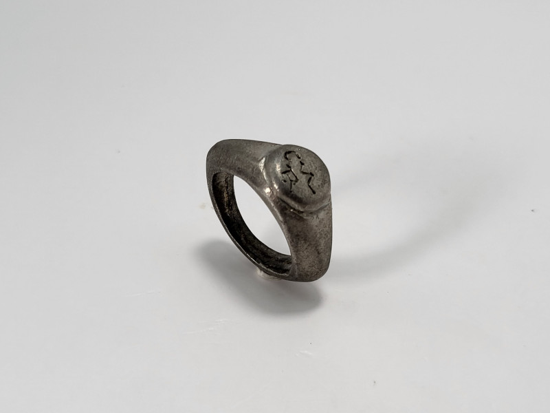 Roman Silver Ring Inscribed with C.UL.R. 
3rd Century AD
A silver ring with ell...