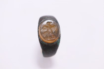 Roman Votive Ring with Eagle  Gemstone  2nd,3rd Century AD