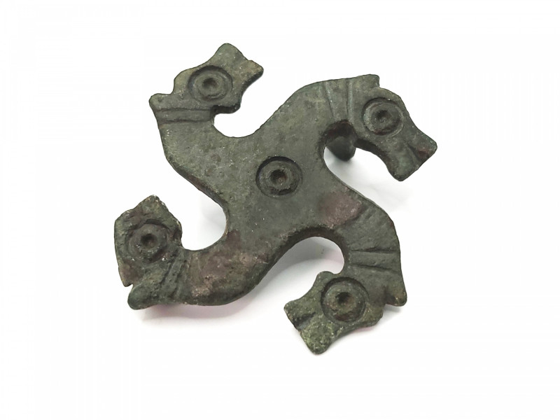 Romano Celtic Horse- Headed Brooch 3rd Century AD
A bronze plate brooch with fo...