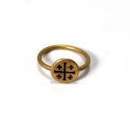 Medieval Gold Ring with Jerusalem Cross
10th-14en Century AD